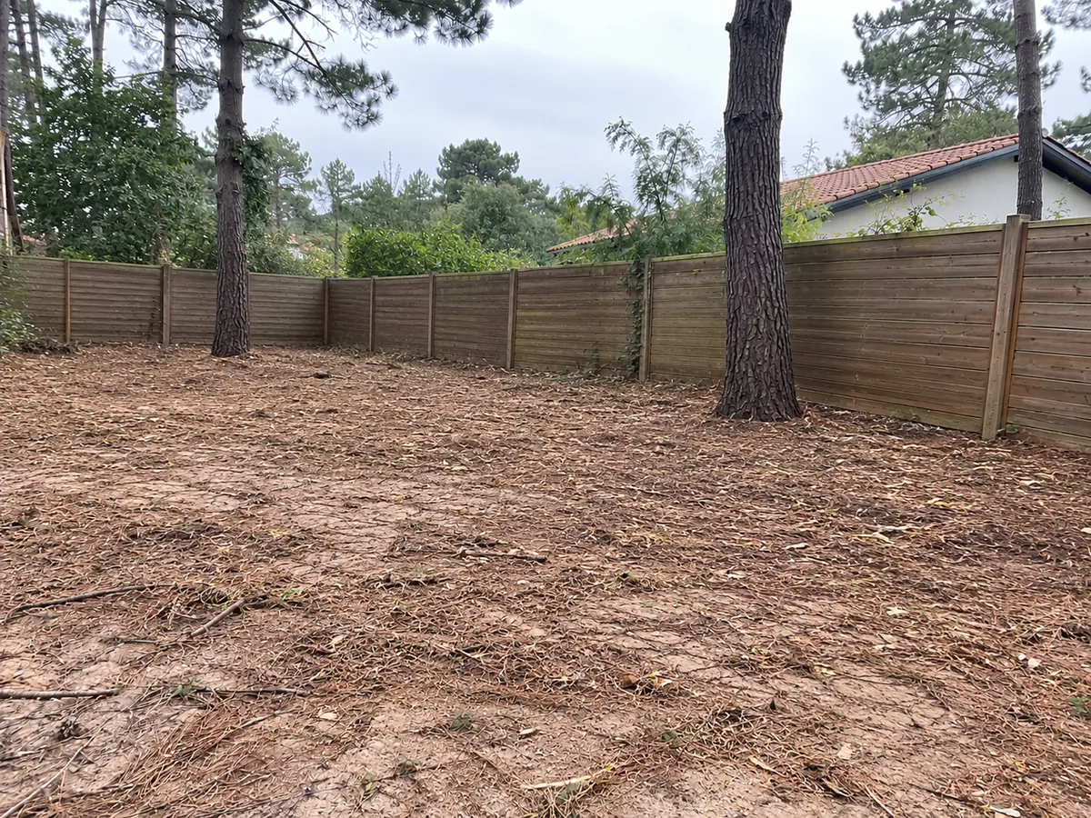 Terrain propre et dégagé, après débroussaillage